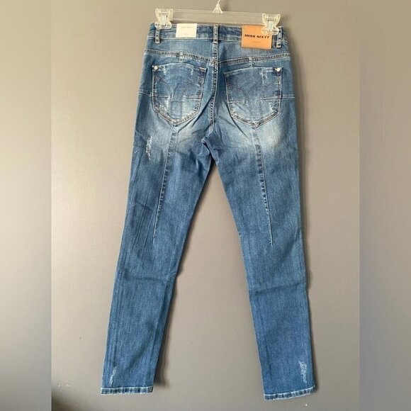 Miss Sixty Distressed Skinny Jeans 90s/2000s Revival Retro Street Style Y2K - Picture 7 of 16
